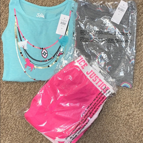 Justice Other - NWT Justice Bundle mix & match Shorts, tee & tank